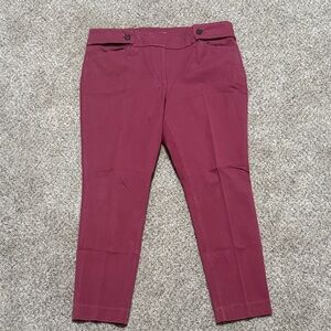 LOFT Petite Ankle Pants in Dark Pink